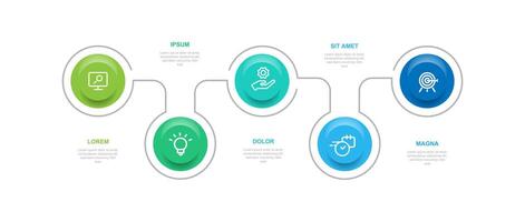 Design Vorlage Infografik Vektor Element mit 5 Schritt Prozess geeignet zum Netz Präsentation und Geschäft Information