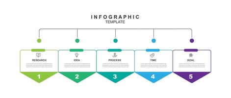 Design Vorlage Infografik Vektor Element mit 5 Schritt Prozess geeignet zum Netz Präsentation und Geschäft Information