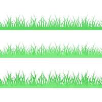 einstellen von nahtlos Grenzen von Grün Gras von anders Typen auf ein transparent Hintergrund vektor