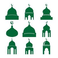 einstellen von Vektor Moschee Silhouette Element auf Weiß Hintergrund