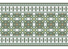 geometrisch ethnisch Muster. Pixel Muster. Design zum Kleidung, Stoff, Hintergrund, Hintergrund, Verpackung, Batik. Strickwaren, Stickerei Stil. aztekisch geometrisch Kunst Ornament drucken. Vektor Illustration.