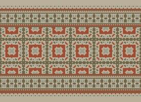 Kreuz Stich traditionell ethnisch Muster Paisley Blume Ikat Hintergrund abstrakt aztekisch afrikanisch indonesisch indisch nahtlos Muster zum Stoff drucken Stoff Kleid Teppich Vorhänge und Sarong vektor