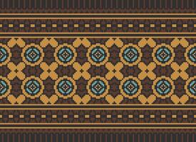 Kreuz Stich traditionell ethnisch Muster Paisley Blume Ikat Hintergrund abstrakt aztekisch afrikanisch indonesisch indisch nahtlos Muster zum Stoff drucken Stoff Kleid Teppich Vorhänge und Sarong vektor