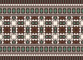 schön Blumen- Kreuz Stich Muster.geometrisch ethnisch orientalisch Muster traditionell Hintergrund.aztec Stil abstrakt Vektor illustration.design zum textur, stoff, kleidung, verpackung, dekoration, teppich.