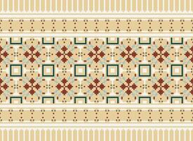 schön Blumen- Kreuz Stich Muster.geometrisch ethnisch orientalisch Muster traditionell Hintergrund.aztec Stil abstrakt Vektor illustration.design zum textur, stoff, kleidung, verpackung, dekoration, teppich.