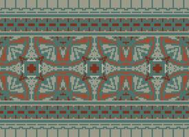 pixel årgångar korsa sy traditionell etnisk mönster paisley blomma ikat bakgrund abstrakt aztec afrikansk indonesiska indisk sömlös mönster för tyg skriva ut trasa klänning matta gardiner och sarong vektor