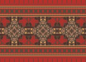 pixel årgångar korsa sy traditionell etnisk mönster paisley blomma ikat bakgrund abstrakt aztec afrikansk indonesiska indisk sömlös mönster för tyg skriva ut trasa klänning matta gardiner och sarong vektor