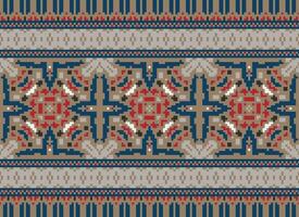 pixel korsa sy traditionell etnisk mönster paisley blomma ikat bakgrund abstrakt aztec afrikansk indonesiska indisk sömlös mönster för tyg skriva ut trasa klänning matta gardiner och sarong vektor