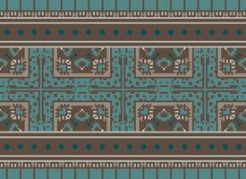 pixel korsa sy traditionell etnisk mönster paisley blomma ikat bakgrund abstrakt aztec afrikansk indonesiska indisk sömlös mönster för tyg skriva ut trasa klänning matta gardiner och sarong vektor