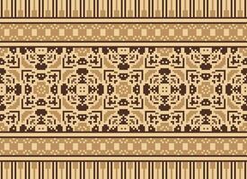 Jahrgänge Kreuz Stich traditionell ethnisch Muster Paisley Blume Ikat Hintergrund abstrakt aztekisch afrikanisch indonesisch indisch nahtlos Muster zum Stoff drucken Stoff Kleid Teppich Vorhänge und Sarong vektor