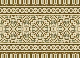 pixel årgångar korsa sy traditionell etnisk mönster paisley blomma ikat bakgrund abstrakt aztec afrikansk indonesiska indisk sömlös mönster för tyg skriva ut trasa klänning matta gardiner och sarong vektor