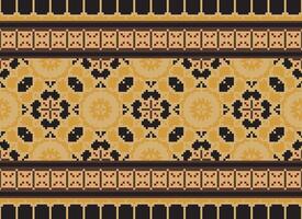 pixel årgångar korsa sy traditionell etnisk mönster paisley blomma ikat bakgrund abstrakt aztec afrikansk indonesiska indisk sömlös mönster för tyg skriva ut trasa klänning matta gardiner och sarong vektor