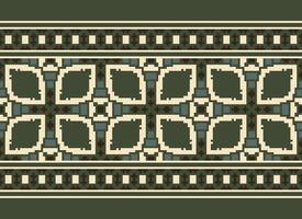 Pixel Jahrgänge Kreuz Stich traditionell ethnisch Muster Paisley Blume Ikat Hintergrund abstrakt aztekisch afrikanisch indonesisch indisch nahtlos Muster zum Stoff drucken Stoff Kleid Teppich Vorhänge und Sarong vektor