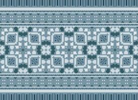 Pixel Jahrgänge Kreuz Stich traditionell ethnisch Muster Paisley Blume Ikat Hintergrund abstrakt aztekisch afrikanisch indonesisch indisch nahtlos Muster zum Stoff drucken Stoff Kleid Teppich Vorhänge und Sarong vektor