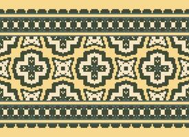 pixel årgångar korsa sy traditionell etnisk mönster paisley blomma ikat bakgrund abstrakt aztec afrikansk indonesiska indisk sömlös mönster för tyg skriva ut trasa klänning matta gardiner och sarong vektor