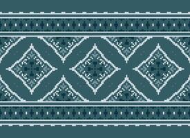 Pixel Jahrgänge Kreuz Stich traditionell ethnisch Muster Paisley Blume Ikat Hintergrund abstrakt aztekisch afrikanisch indonesisch indisch nahtlos Muster zum Stoff drucken Stoff Kleid Teppich Vorhänge und Sarong vektor