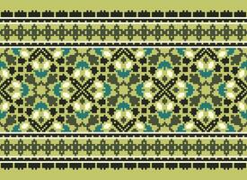 pixel årgångar korsa sy traditionell etnisk mönster paisley blomma ikat bakgrund abstrakt aztec afrikansk indonesiska indisk sömlös mönster för tyg skriva ut trasa klänning matta gardiner och sarong vektor