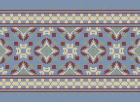 pixel årgångar korsa sy traditionell etnisk mönster paisley blomma ikat bakgrund abstrakt aztec afrikansk indonesiska indisk sömlös mönster för tyg skriva ut trasa klänning matta gardiner och sarong vektor