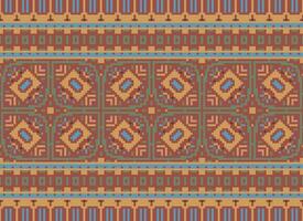 pixel årgångar korsa sy traditionell etnisk mönster paisley blomma ikat bakgrund abstrakt aztec afrikansk indonesiska indisk sömlös mönster för tyg skriva ut trasa klänning matta gardiner och sarong vektor