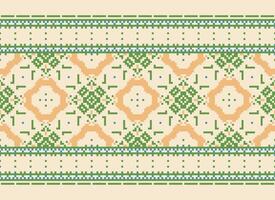 pixel årgångar korsa sy traditionell etnisk mönster paisley blomma ikat bakgrund abstrakt aztec afrikansk indonesiska indisk sömlös mönster för tyg skriva ut trasa klänning matta gardiner och sarong vektor