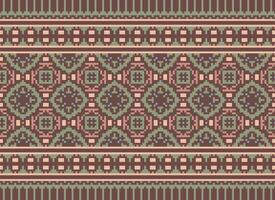 pixel årgångar korsa sy traditionell etnisk mönster paisley blomma ikat bakgrund abstrakt aztec afrikansk indonesiska indisk sömlös mönster för tyg skriva ut trasa klänning matta gardiner och sarong vektor