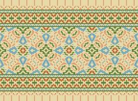 pixel årgångar korsa sy traditionell etnisk mönster paisley blomma ikat bakgrund abstrakt aztec afrikansk indonesiska indisk sömlös mönster för tyg skriva ut trasa klänning matta gardiner och sarong vektor