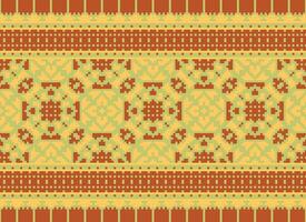 pixel årgångar korsa sy traditionell etnisk mönster paisley blomma ikat bakgrund abstrakt aztec afrikansk indonesiska indisk sömlös mönster för tyg skriva ut trasa klänning matta gardiner och sarong vektor