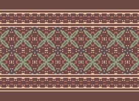 pixel årgångar korsa sy traditionell etnisk mönster paisley blomma ikat bakgrund abstrakt aztec afrikansk indonesiska indisk sömlös mönster för tyg skriva ut trasa klänning matta gardiner och sarong vektor