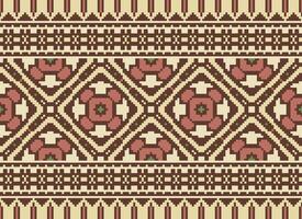 pixel årgångar korsa sy traditionell etnisk mönster paisley blomma ikat bakgrund abstrakt aztec afrikansk indonesiska indisk sömlös mönster för tyg skriva ut trasa klänning matta gardiner och sarong vektor