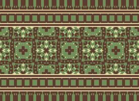 pixel årgångar korsa sy traditionell etnisk mönster paisley blomma ikat bakgrund abstrakt aztec afrikansk indonesiska indisk sömlös mönster för tyg skriva ut trasa klänning matta gardiner och sarong vektor