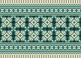 schön Pixel Muster traditionell Volk Stil, geometrisch ethnisch nahtlos Muster Vektor Illustration. Design zum Kreuz Stich, Teppich, Hintergrund, Kleidung, texti Stoff, Verpackung, Batik, Stickerei