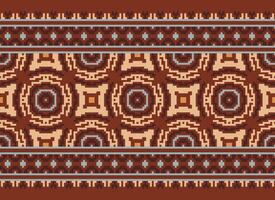 schön Pixel Muster traditionell Volk Stil, geometrisch ethnisch nahtlos Muster Vektor Illustration. Design zum Kreuz Stich, Teppich, Hintergrund, Kleidung, texti Stoff, Verpackung, Batik, Stickerei