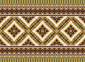 skön pixel mönster traditionell folk stil, geometrisk etnisk sömlös mönster vektor illustration. design för korsa sy, matta, tapet, Kläder, texti tyg, omslag, batik, broderi