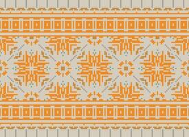 schön Pixel Muster traditionell Volk Stil, geometrisch ethnisch nahtlos Muster Vektor Illustration. Design zum Kreuz Stich, Teppich, Hintergrund, Kleidung, texti Stoff, Verpackung, Batik, Stickerei