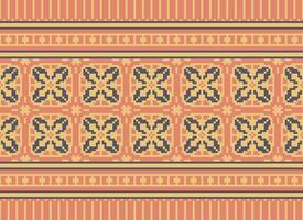 schön Pixel Muster traditionell Volk Stil, geometrisch ethnisch nahtlos Muster Vektor Illustration. Design zum Kreuz Stich, Teppich, Hintergrund, Kleidung, texti Stoff, Verpackung, Batik, Stickerei