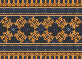 skön pixel mönster traditionell folk stil, geometrisk etnisk sömlös mönster vektor illustration. design för korsa sy, matta, tapet, Kläder, texti tyg, omslag, batik, broderi