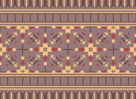 Natur Jahrgänge Kreuz Stich traditionell ethnisch Muster Paisley Blume Ikat Hintergrund abstrakt aztekisch afrikanisch indonesisch indisch nahtlos Muster zum Stoff drucken Stoff Kleid Teppich Vorhänge und Sarong vektor