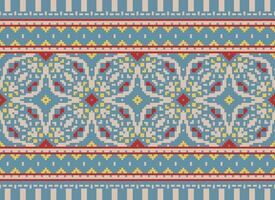 Natur Jahrgänge Kreuz Stich traditionell ethnisch Muster Paisley Blume Ikat Hintergrund abstrakt aztekisch afrikanisch indonesisch indisch nahtlos Muster zum Stoff drucken Stoff Kleid Teppich Vorhänge und Sarong vektor