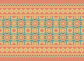 Natur Jahrgänge Kreuz Stich traditionell ethnisch Muster Paisley Blume Ikat Hintergrund abstrakt aztekisch afrikanisch indonesisch indisch nahtlos Muster zum Stoff drucken Stoff Kleid Teppich Vorhänge und Sarong vektor