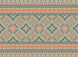 geometrisch ethnisch Muster. Pixel Muster. Design zum Kleidung, Stoff, Hintergrund, Hintergrund, Verpackung, Batik. Strickwaren, Stickerei Stil. aztekisch geometrisch Kunst Ornament drucken. Vektor Illustration.