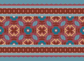 pixel årgångar korsa sy traditionell etnisk mönster paisley blomma ikat bakgrund abstrakt aztec afrikansk indonesiska indisk sömlös mönster för tyg skriva ut trasa klänning matta gardiner och sarong vektor