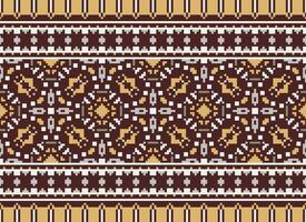 pixel årgångar korsa sy traditionell etnisk mönster paisley blomma ikat bakgrund abstrakt aztec afrikansk indonesiska indisk sömlös mönster för tyg skriva ut trasa klänning matta gardiner och sarong vektor