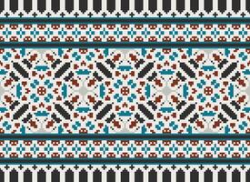 pixel årgångar korsa sy traditionell etnisk mönster paisley blomma ikat bakgrund abstrakt aztec afrikansk indonesiska indisk sömlös mönster för tyg skriva ut trasa klänning matta gardiner och sarong vektor