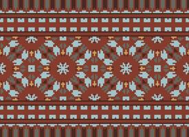 pixel årgångar korsa sy traditionell etnisk mönster paisley blomma ikat bakgrund abstrakt aztec afrikansk indonesiska indisk sömlös mönster för tyg skriva ut trasa klänning matta gardiner och sarong vektor