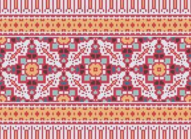 pixel etnisk mönster vektor bakgrund. sömlös mönster traditionell, design för bakgrund, tapet, batik, tyg, matta, Kläder, omslag, och textil.etnisk mönster vektor illustration.