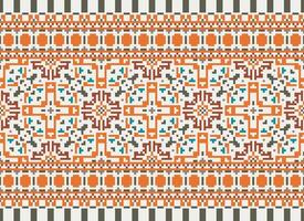 Pixel ethnisch Muster Vektor Hintergrund. nahtlos Muster traditionell, Design zum Hintergrund, Hintergrund, Batik, Stoff, Teppich, Kleidung, Verpackung, und textil.ethnisch Muster Vektor Illustration.