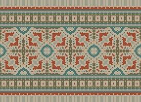 Pixel ethnisch Muster Vektor Hintergrund. nahtlos Muster traditionell, Design zum Hintergrund, Hintergrund, Batik, Stoff, Teppich, Kleidung, Verpackung, und textil.ethnisch Muster Vektor Illustration.