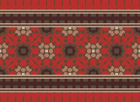 pixel etnisk geometrisk tyg mönster korsa stitch.ikat broderi etnisk orientalisk pixel mönster blå bakgrund. abstrakt, vektor, illustration. textur, kläder, ram, dekoration, motiv, siden tapet. vektor