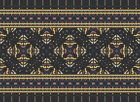 Pixel ethnisch Muster Vektor Hintergrund. nahtlos Muster traditionell, Design zum Hintergrund, Hintergrund, Batik, Stoff, Teppich, Kleidung, Verpackung, und textil.ethnisch Muster Vektor Illustration.