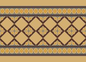 Pixel ethnisch geometrisch Stoff Muster Kreuz Stich.ikat Stickerei ethnisch orientalisch Pixel Muster Blau Hintergrund. abstrakt, vektor, illustration. Textur, Kleidung, Rahmen, Dekoration, Motive, Seide Hintergrund. vektor